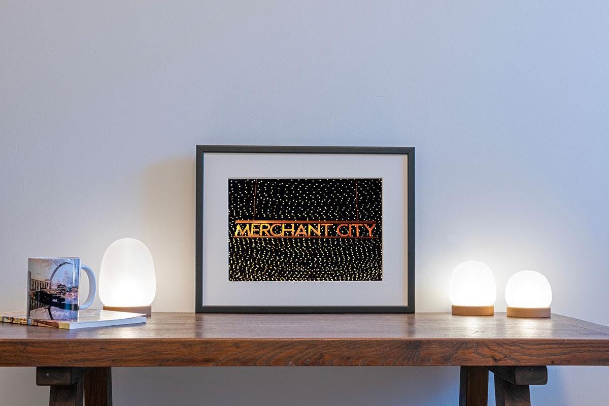 Merchant City Lights Photo Print in small frame