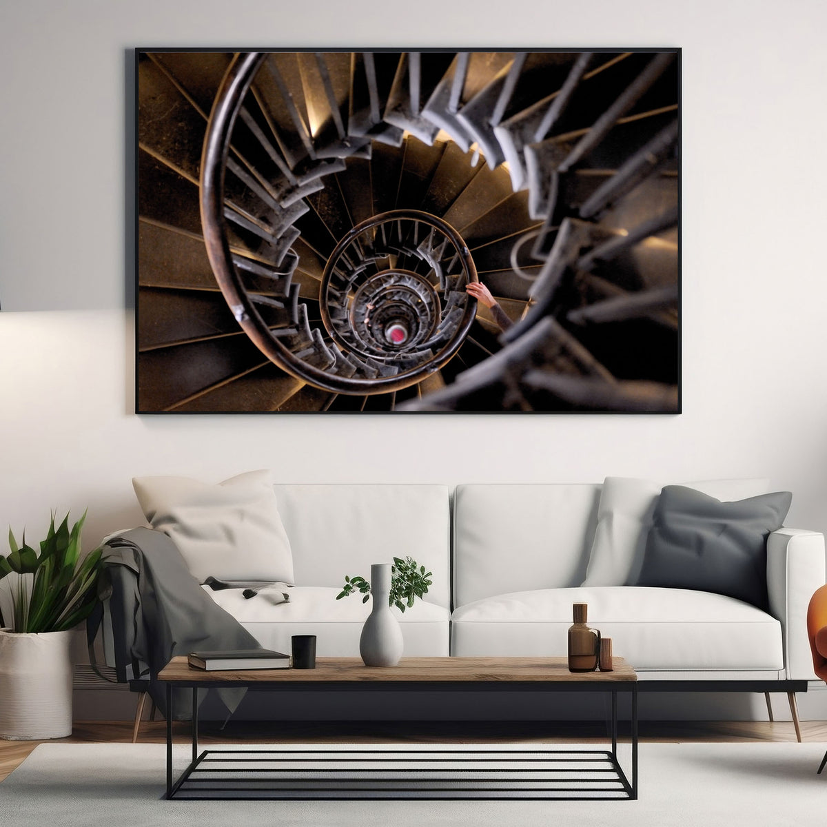 London Monument Spiral Staircase | Canvas, Acrylic or Aluminium Wall Art