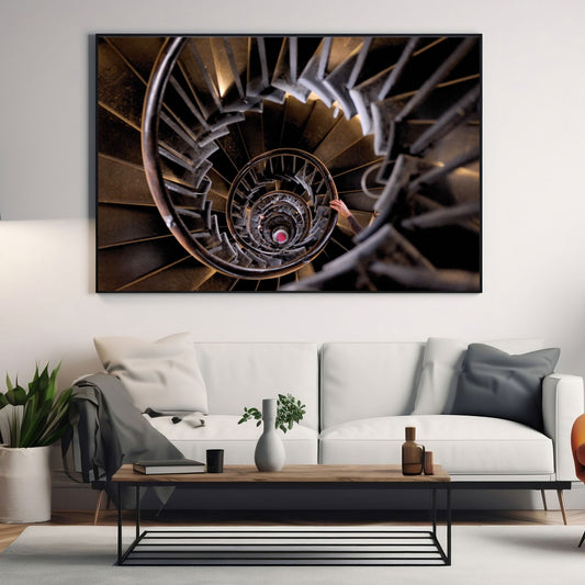 London Monument Spiral Staircase | Canvas, Acrylic or Aluminium Wall Art
