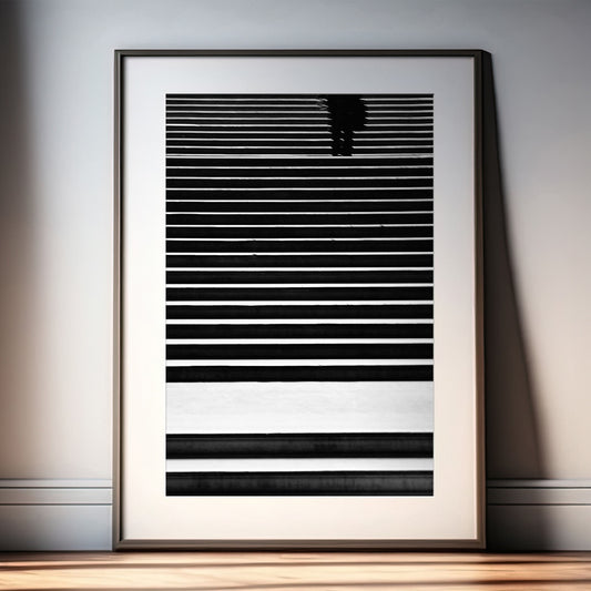 Black and White Stairs Photo Print | Geometric Wall Art