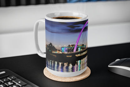 Squinty Bridge 15oz mug mockup on desk