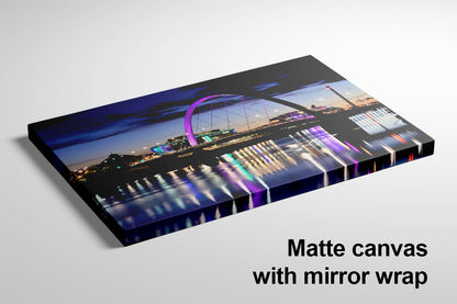 Glasgow Squinty Bridge at Night | Modern Scottish Cityscape Wall Art