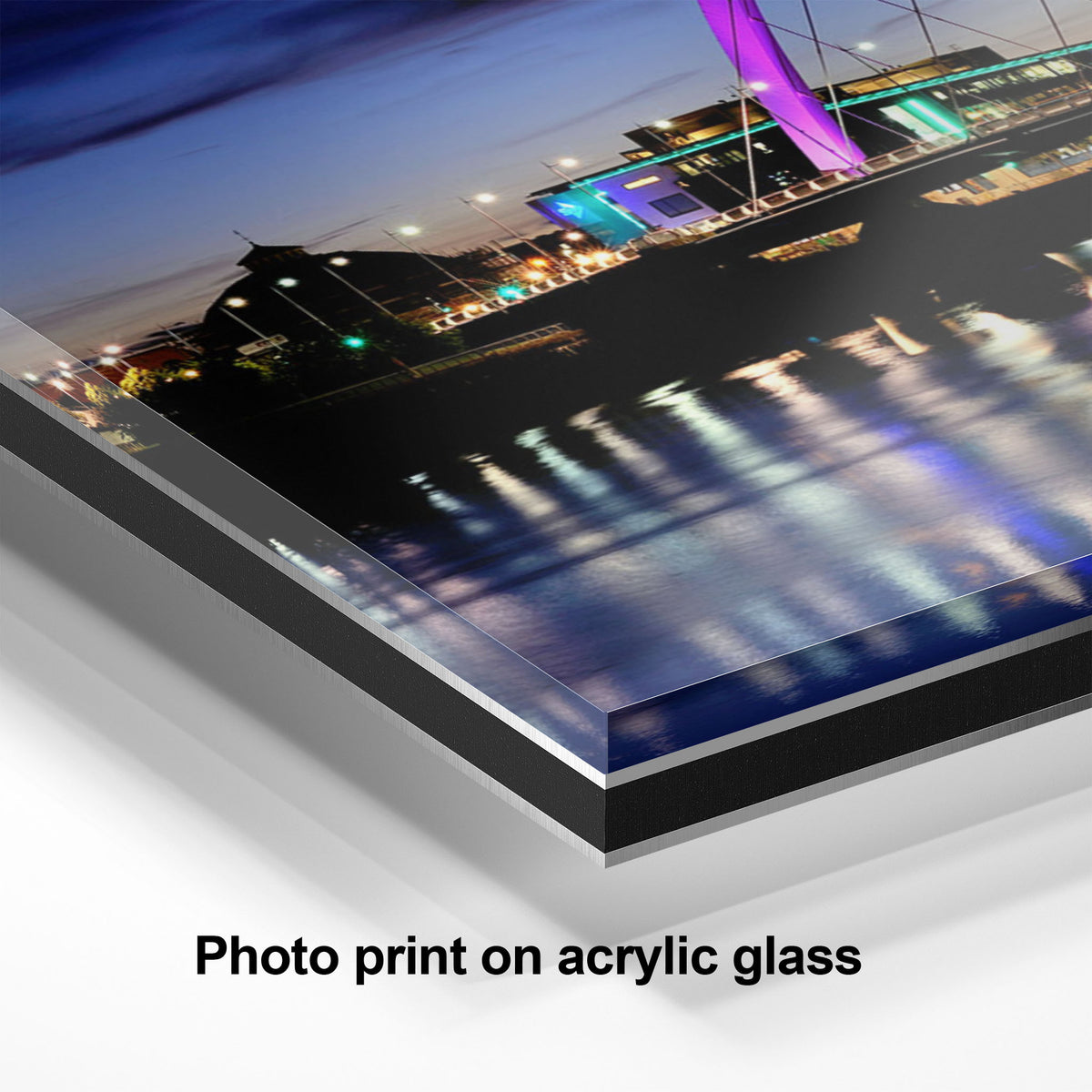 Glasgow Squinty Bridge at Night | Modern Scottish Cityscape Wall Art