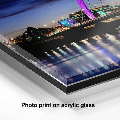 Glasgow Squinty Bridge at Night | Modern Scottish Cityscape Wall Art