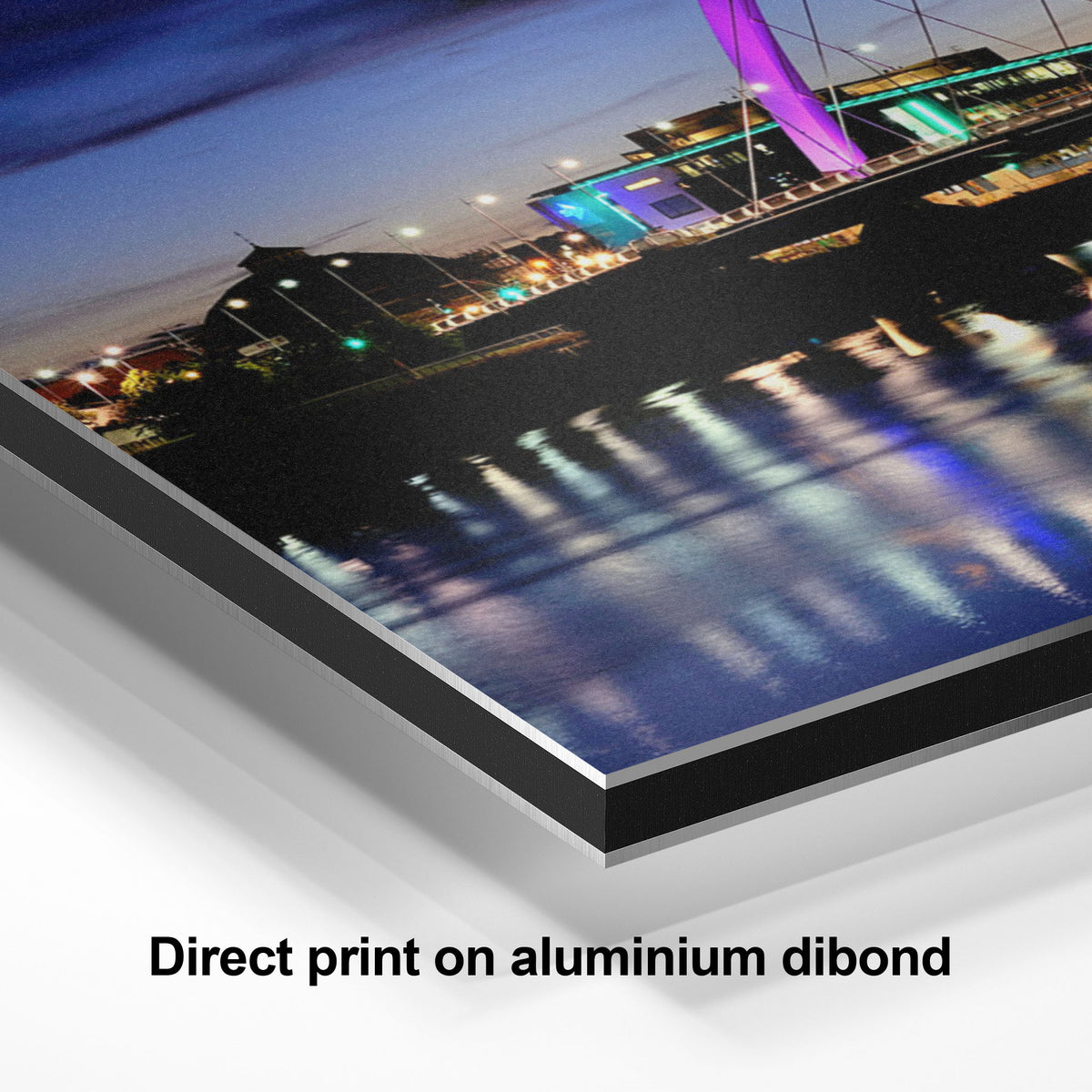 Glasgow Squinty Bridge at Night | Modern Scottish Cityscape Wall Art