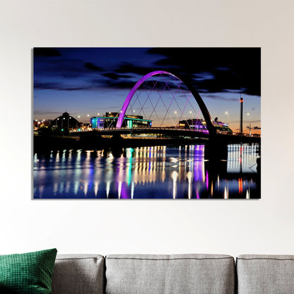 Glasgow Squinty Bridge at Night | Modern Scottish Cityscape Wall Art