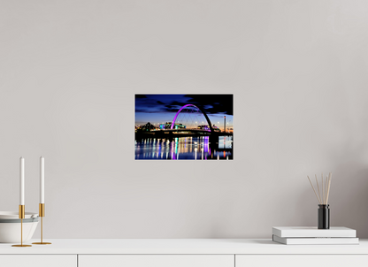30 x 20 cm, Photo Print Under Acrylic Glass Glasgow Squinty Bridge at Night | Modern Scottish Cityscape Wall Art